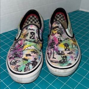 Vans PopCush Rare Tye Dye Shroom Doom Slip On State Sneakers  Mens 8 Ladies 9.5